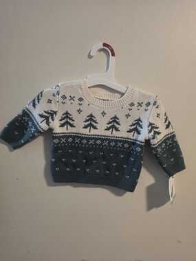 Carter's Baby Organic Cotton Evergreen Fair Isle Sweater